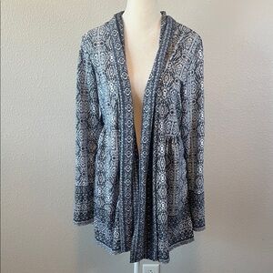 Dalia Blue Boho Patterned Cardigan Size XL